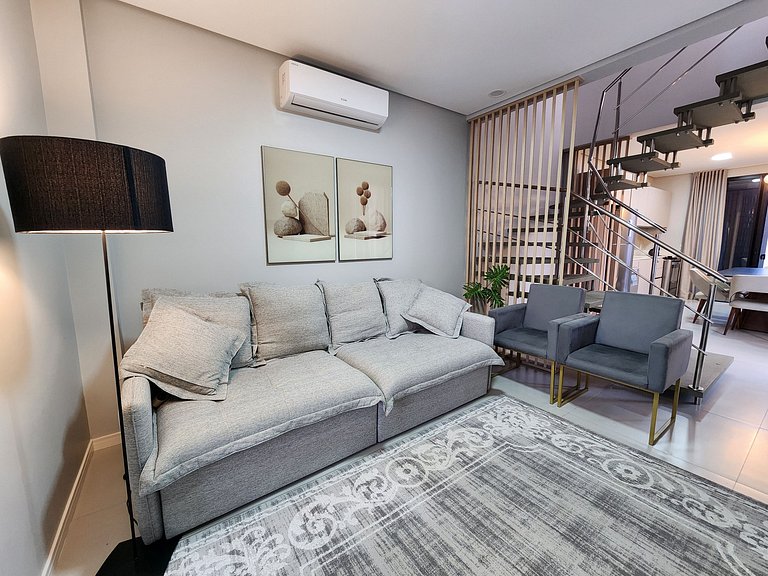 Triplex piscina e jacuzzi, 100m Praia, 3 vagas