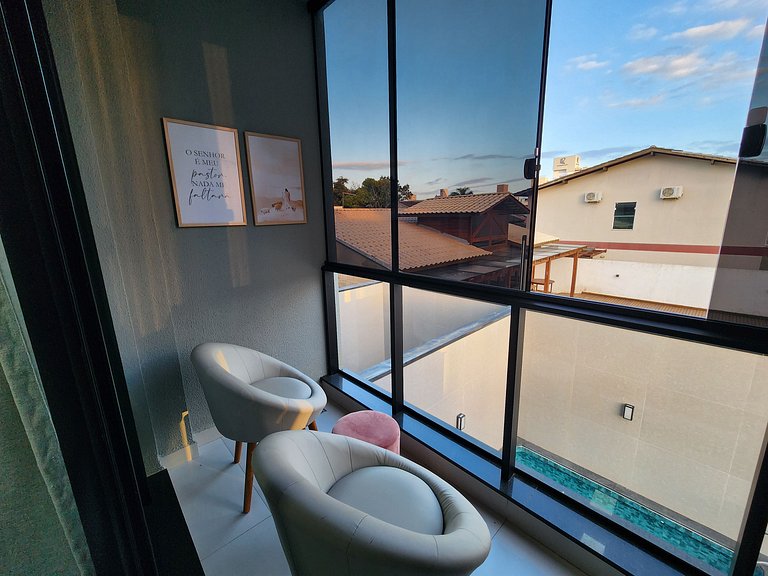 Triplex piscina e jacuzzi, 100m Praia, 3 vagas